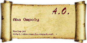 Aba Ompoly névjegykártya